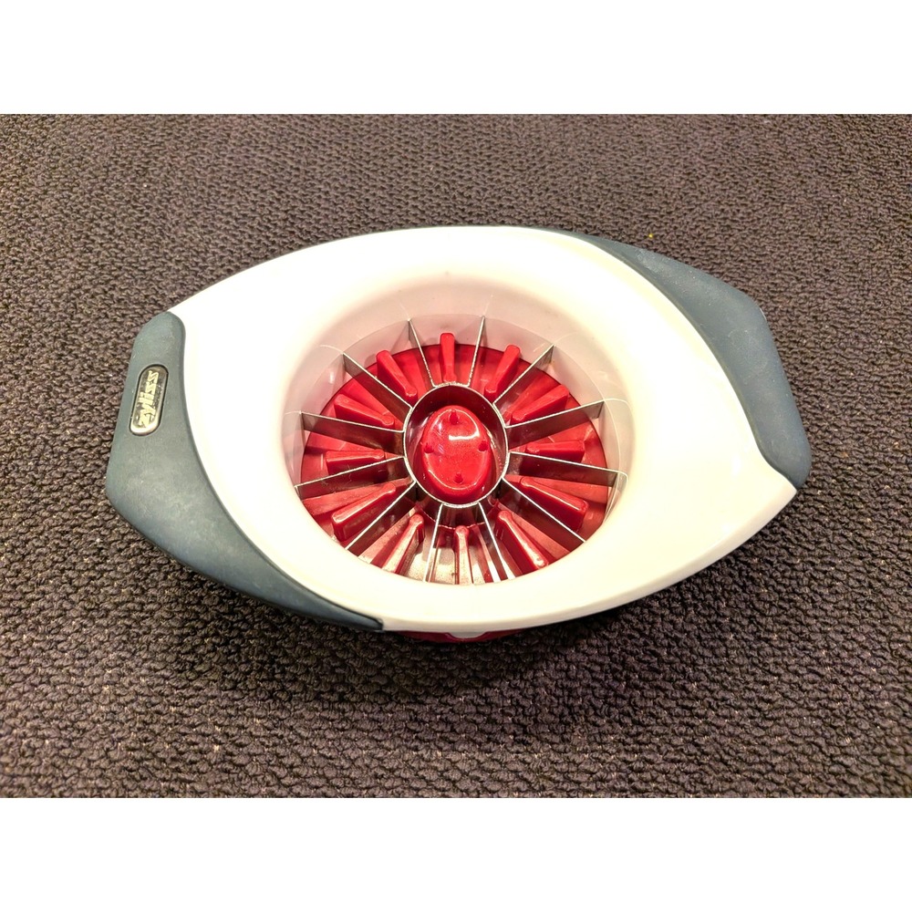 Zyliss Apple Corer and Wedger Tool Stainless Steel Blades White Red